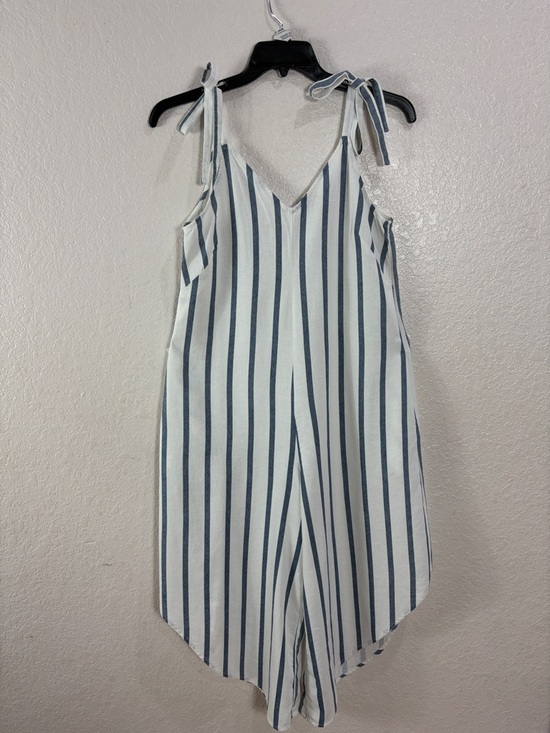 Vince Camuto Pants - VINCE CAMUTO,size S,Sleeveless Striped Tie-Shoulder Jumpsuit - Blue & White